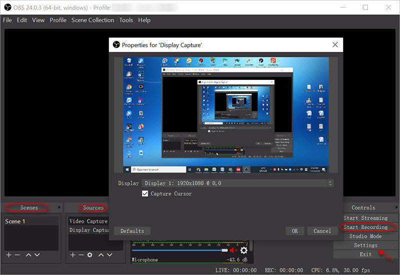 OBS Studio Captures Screen Webcam