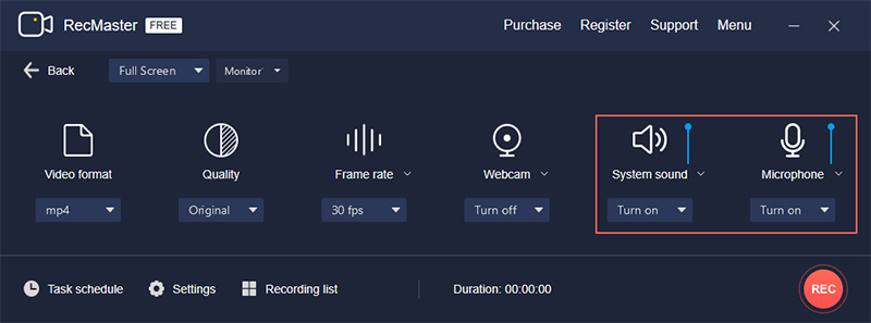 RecMaster Record Windows Screen with System Sound or Microphone or they both