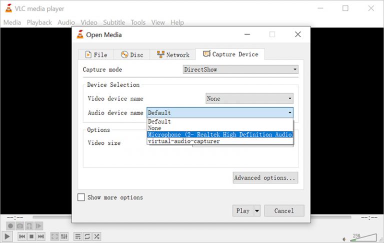 how to record with vlc player with video effects