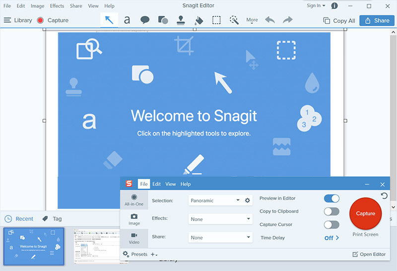 Snagit all in one not working