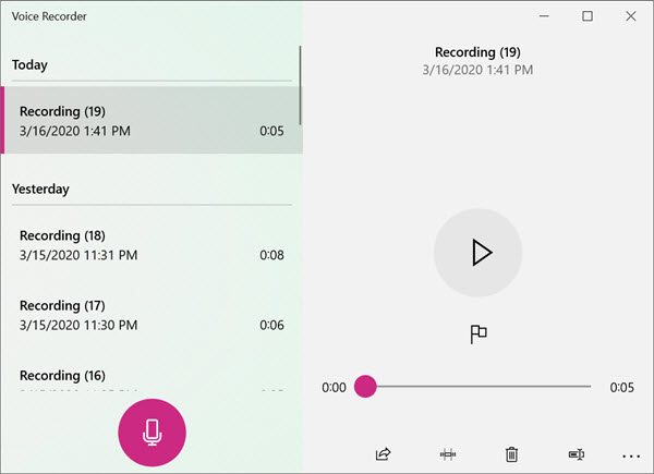voice recorder app windows 10