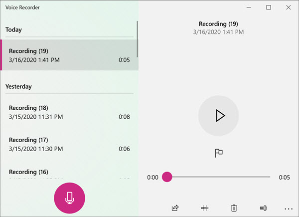 sound recorder windows 10