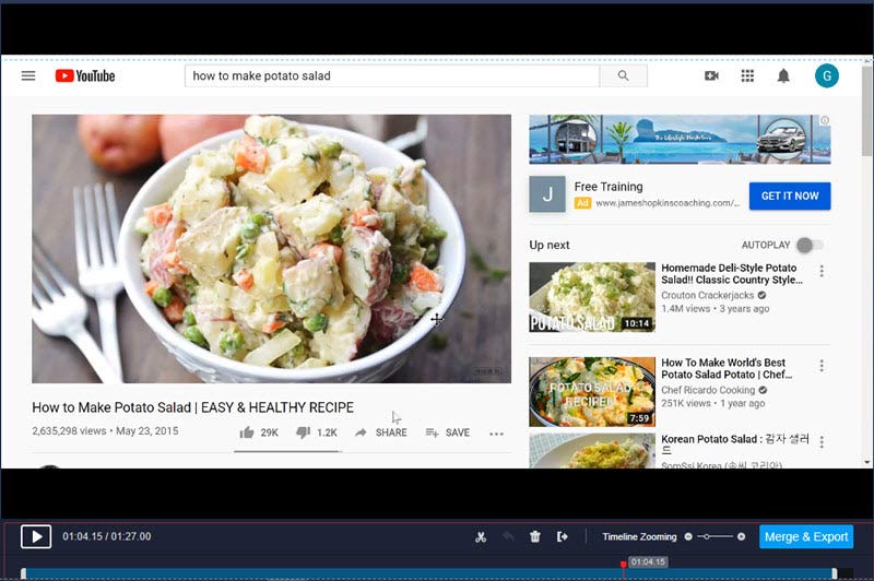 RecMaster Edits Streaming Videos on YouTube