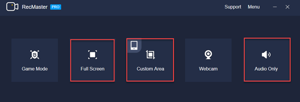 recording modes for Google capture