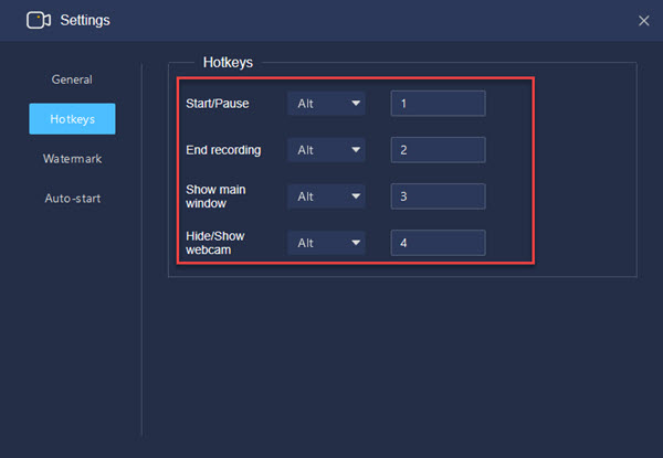 How To Set Hotkeys For Screen Recording RecMaster User Guide