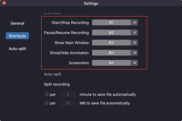 hot key for screen capture mac