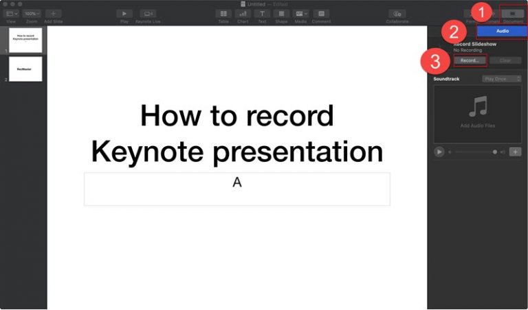 record keynote presentation with audio