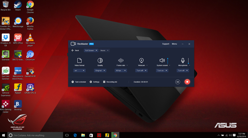how to record screen on asus rog laptop
