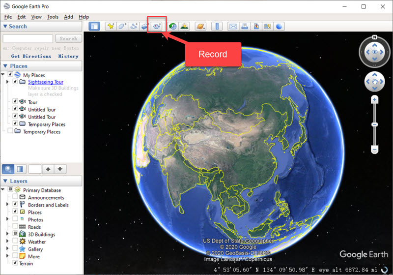 google maps record travel