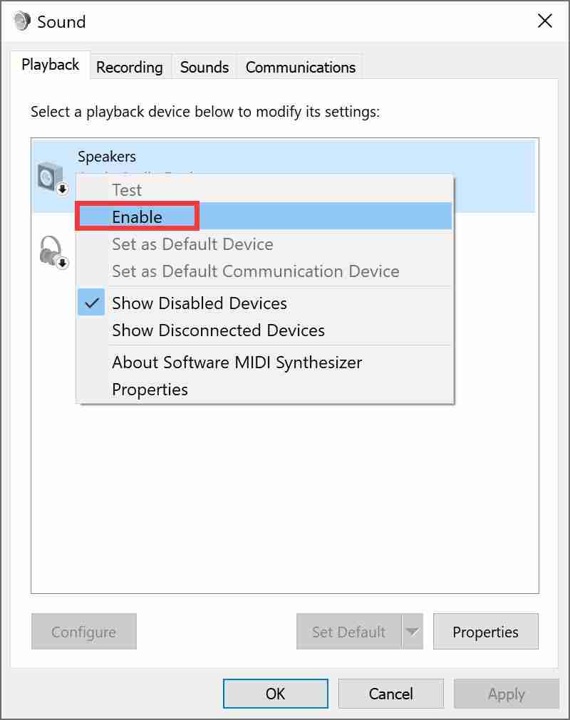 system sound - How to Enable Speakers for RecMaster?