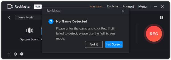 no game detected