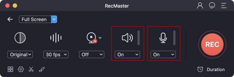 RecMaster Mac - main interface